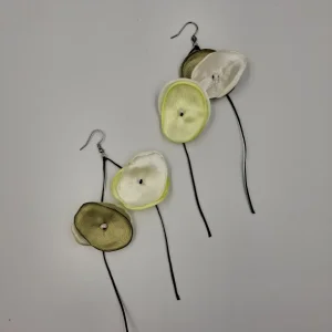 Macrame Flower Earrings Green