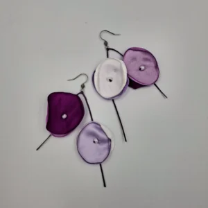 Macrame Flower Earrings Purple