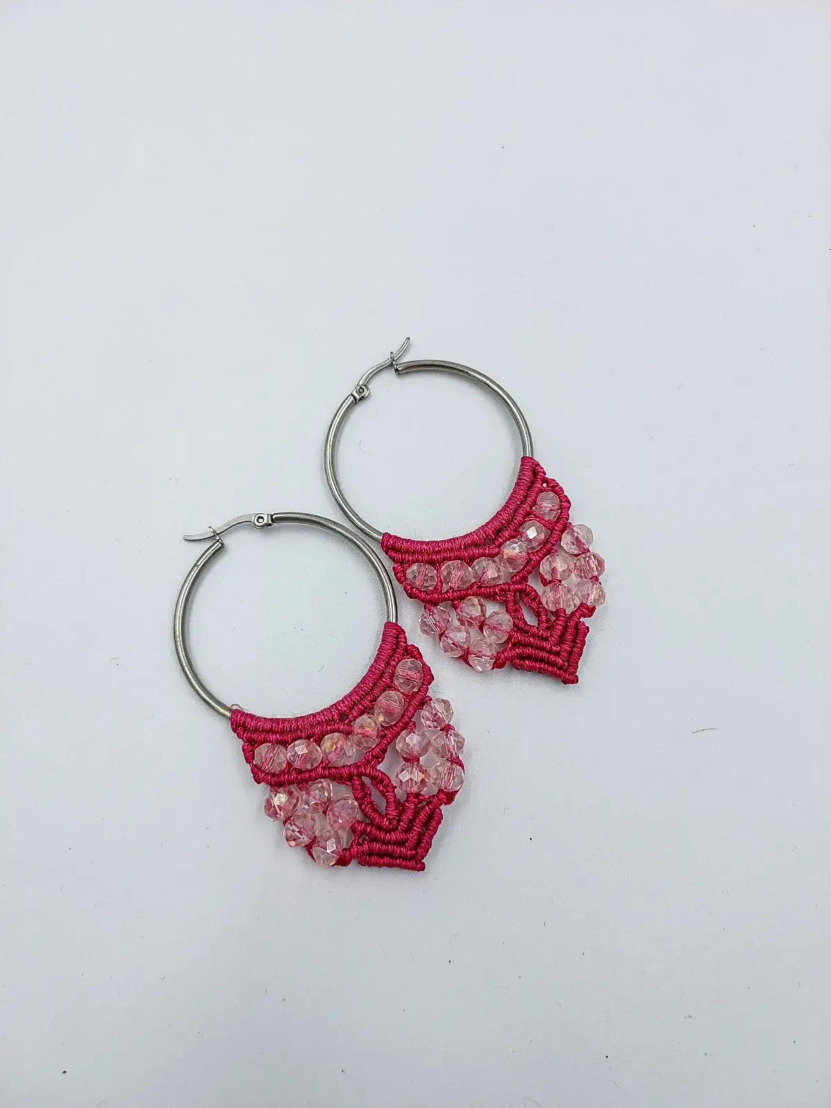 Macrame Earrings Pink