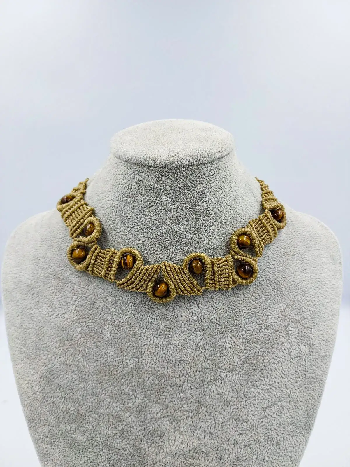 Macrame Necklace Beige
