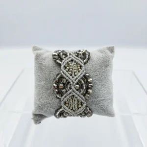 Macrame Crystal Bracelet Silver
