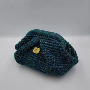 Clutch Pleat Iridescent Dark Blue