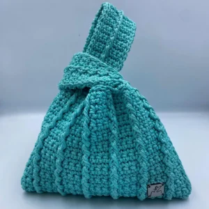 Knitted Poke Bag Turquoise