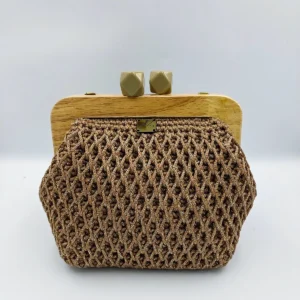 Frame Handbag Wooden Light Brown