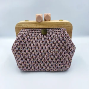 Frame Handbag Wooden Iridescent Pink